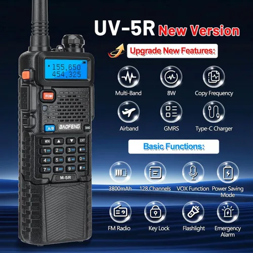 Vista 4 de Baofeng Radioaficionado UV-5R de mano UV5R de largo alcance Walkie Talkies