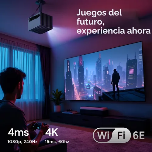 Vista 6 de Valerion StreamMaster Plus2 4K Proyector Láser - 300" IMAX Enhanced Home Theater, 4ms Respuesta 240Hz, Proyector para Juegos con 3D y Dolby