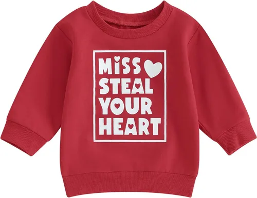 Vista 15 de Sudadera con cuello redondo para el día de San Valentín para bebé, niña, niño, para el día de San Valentín