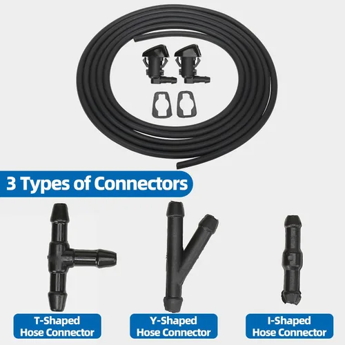 Vista 3 de MITZONE Kit de boquillas para limpiaparabrisas Compatible con 2004-2017 Dodge Ram 1500 2500 3500 Durango Charger Journey Grand Caravan Avenger Jeep