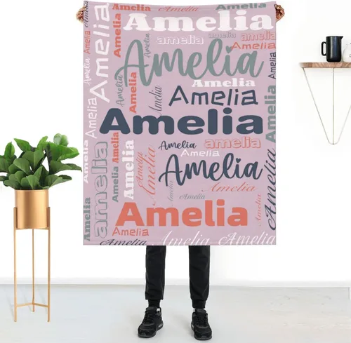 Vista 18 de Mantas personalizadas con nombre para niños, mantas de bebé personalizadas para niñas y niños con nombre, mantas de bebé personalizadas con nombre