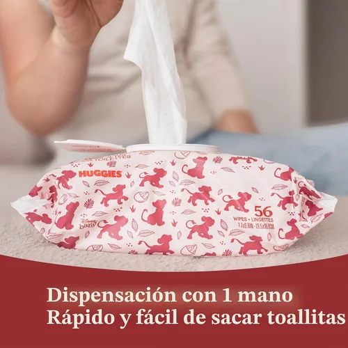 Vista 7 de Toallitas perfumadas para bebé Nourish de Huggies, 6 paquetes con botón de presión (336 toallitas en total)