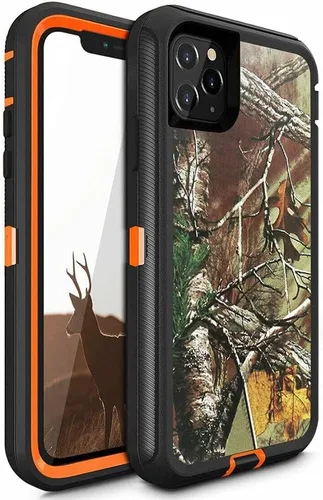 Vista 13 de 14 Pro Max - Funda protectora híbrida a prueba de golpes, diseño de doble capa, cubierta dura compatible con iPhone 14 Pro Max (negro y negro)