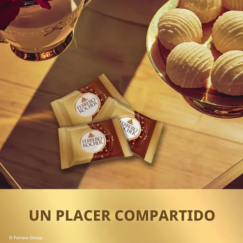 Vista 6 de Ferrero Rocher - Cuadrados de chocolate con leche y avellanas, 22.2 onzas