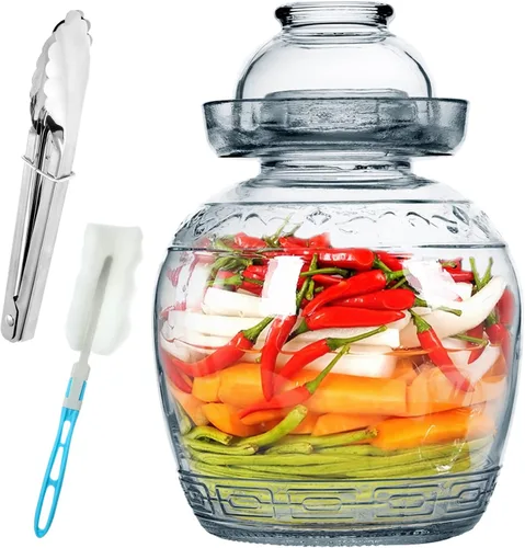 Vista 7 de Tarro de fermentación de vidrio de 1.5L/2.5L/4.5L, tarro de pepinillo sellado de gran capacidad, (B 2.5L/88oz)