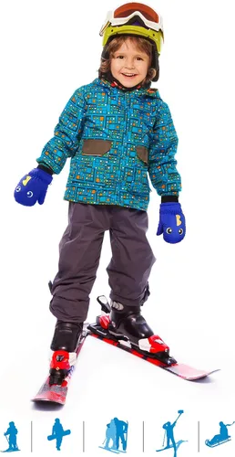 Vista 4 de Guantes de esquí de invierno guantes impermeables con forro de algodón cálido para niños
