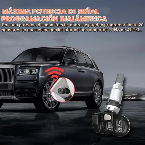 Vista 3 de Autel TPMS Sensores Juego de 4, Sensor Mx Programable para Presión de Neumáticos, 315MHz + 433MHz Press-in Nivel OE (Válvulas Metálicas) Programado