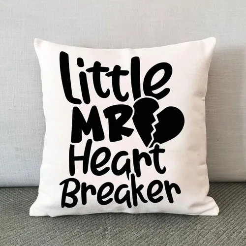 Vista 4 de Funda de almohada Little Mr Heartbreaker - Funda de cojín romántica para el día de San Valentín, boda, compromiso, decoración del hogar, sofá, sala