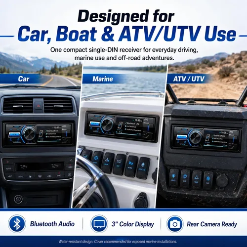 Vista 2 de JVC - KD-X560BT - Coche de medios digitales y receptor Bluetooth marino iPhone/Android/USB/AUX estéreo para automóvil con entrada de cámara trasera