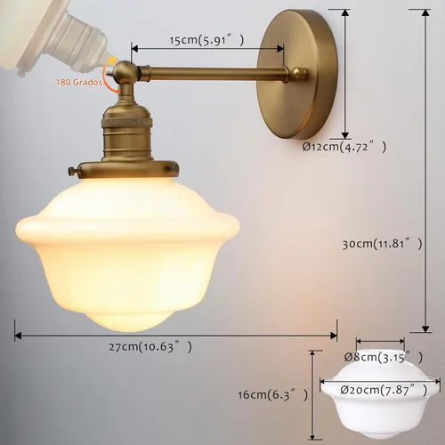 Vista 4 de Pathson Modern Milk White Wall Sconce