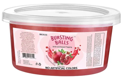 Vista 14 de Perlas Boba de fruta de la pasión, bolas de té explosivas, bebida y cobertura de postre, perlas de tapioca de burbujas de maracuyá para té