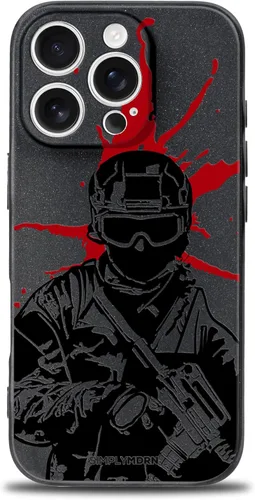 Vista 50 de SIMPLYMDRN Funda delgada para iPhone 12 Pro Max, diseño de guerrero, funda genial para hombres, funda de soldado de combate, delgada y flexible
