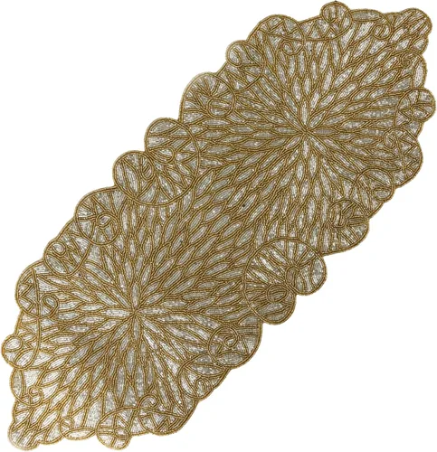 Vista 28 de Camino de mesa con cuentas de 36 pulgadas de diseño elegante infinito - Decoración de mesa para bodas, fiestas, días festivos, regalos y uso diario
