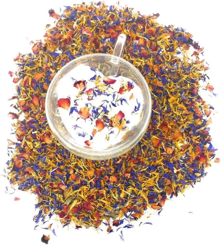 Vista 3 de Mezcla de flores de primavera – Flores comestibles – Rosa, aciano y caléndula – Todo natural, delicias de grado culinario (0.35 onzas) – Calidad
