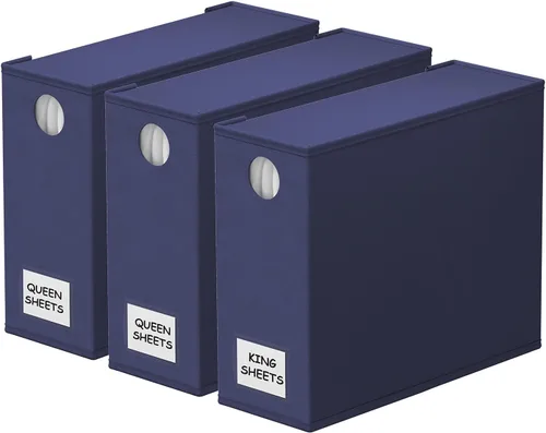 Vista 19 de SpaceAid Paquete de 3 Organizadores de Sábanas y Almacenamiento, Organizador de Armario de Ropa de Cama Plegable, Guardador de Juegos de Sábanas