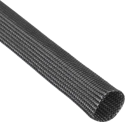 Vista 5 de uxcell Protector de cable de aislamiento, manga de fibra de vidrio de alta temperatura de 9.8Ft-16.4 ft m negro