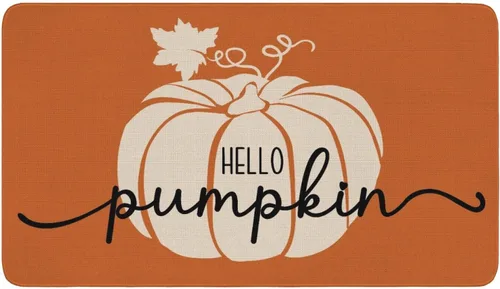 Vista 14 de Tapete de bienvenida para puerta de Halloween, divertido esqueleto para decoración del hogar, antideslizante, para interiores y exteriores, 17 x 30