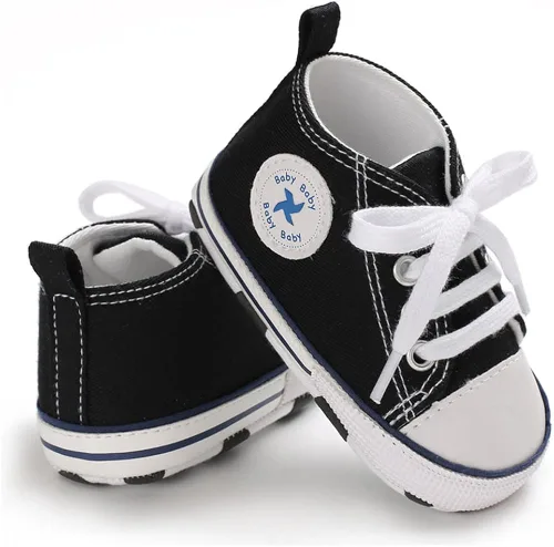 Vista 4 de Zapatos unisex para bebés y niñas con suela suave para recién nacidos y recién nacidos con parte superior alta antideslizante