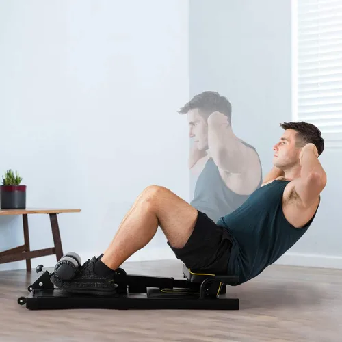 Vista 9 de GYMAX Máquina de entrenamiento 8 en 1 con altura ajustable y espuma protectora, entrenamiento de múltiples posiciones para sentadillas de mariquita