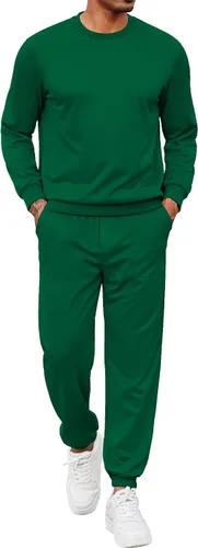 Vista 32 de COOFANDY Conjunto deportivo de 2 piezas para hombre, sudadera de manga larga, sin botones, para deportes, casual, fitness, trotar