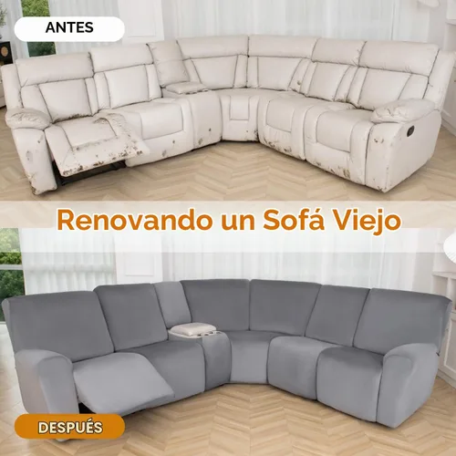 Vista 8 de HDCAXKJ Fundas para sofá seccional reclinable de terciopelo, funda para sofá seccional en forma de L, funda reclinable de esquina elástica suave