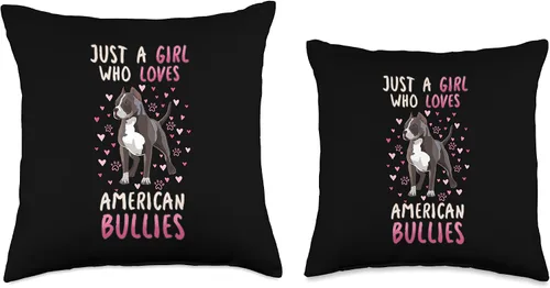 Vista 3 de Funny American Bully Lover Quote Design Just A Girl Who Loves American Bullies - Almohada divertida con cita de propietario, 16 x 16 pulgadas