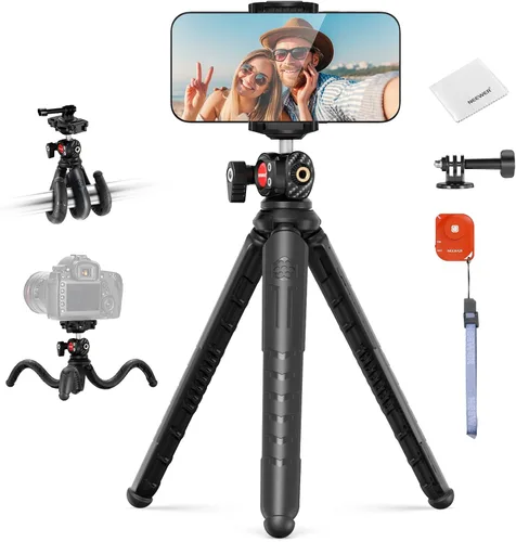 Vista 10 de NEEWER Trípode magnético flexible para teléfono compatible con Magsafe iPhone 15 Pro Max 14 Series Android, Mini Vlog Soporte de trípode