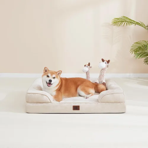 Vista 8 de EHEYCIGA – Cama ortopédica impermeable para perros pequeños, de espuma viscoelástica tipo caja de huevos, con bordes elevados y base antideslizante