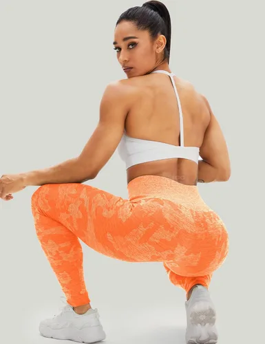 Vista 116 de HIGORUN - Leggings sin costuras para mujer, moldeadores, con diseño gráfico de sonrisas, de cintura alta, para el gimnasio, yoga o hacer ejercicio