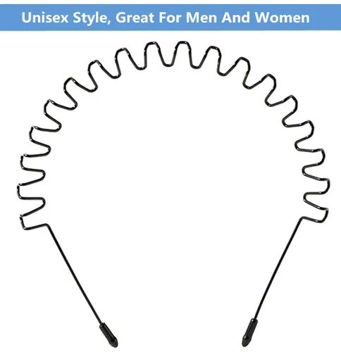 Vista 8 de bodbop XINGZHE Diadema de metal para el cabello, unisex, elástica, antideslizante, ondulada, para deportes, moda, 2