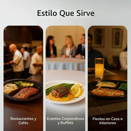Vista 6 de Restaurantware -Chef 101 Platos de comida para microondas de 10.4 pulgadas, 100 platos redondos de plástico, 3 compartimentos, desechables, platos