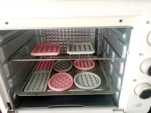 Vista 5 de Paquete de 2 moldes de silicona para gofres, moldes para panecillos, molde para waffles, molde para hornear waffle, pastel, chocolate, manualidades