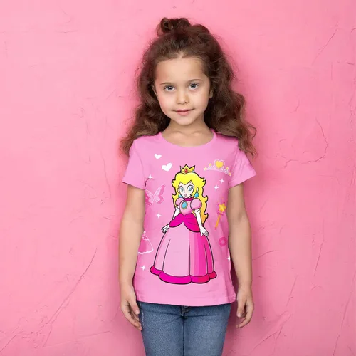 Vista 2 de FLUTTERII Toddler Girls Princess T Shirt Tee Tops Kids Costume Game Crew Neck Short Sleeves Clothes Outfits Party