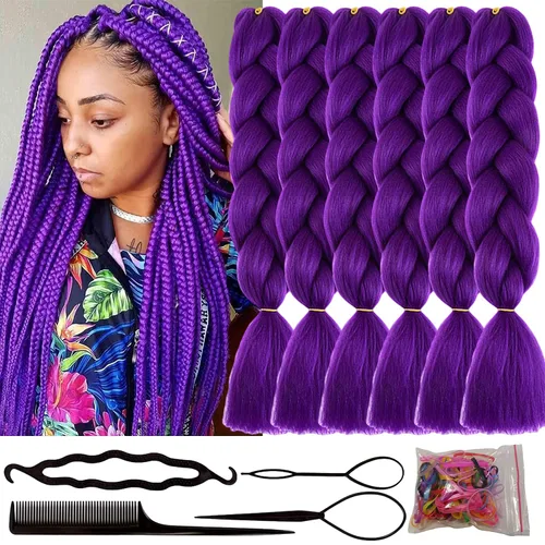 Vista 53 de Beige (613#) 6 paquetes de cabello trenzado de 24 pulgadas, de fibra sintética, sin picazón, extensiones de cabello para trenzar jumbo, textura