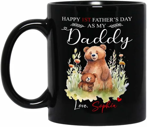 Vista 18 de Baby Coming Soon - Taza de café negra de 11 onzas y 15 onzas, taza de café personalizada para papá con nombre, taza de café de cerámica con anuncio