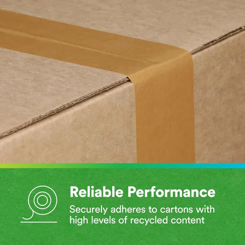 Vista 6 de 3M Scotch Performance - Cinta de sellado de cajas de papel 570, marrón, 2.8 x 55 yardas (72 mm x 50 m), 1 rollo, compatible con reciclaje, ideal
