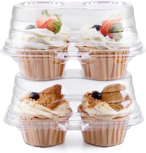 Vista 9 de Cajas de cupcakes individuales para cupcakes, 25 paquetes de soporte regular individual para cupcakes, cobertura alta para magdalenas, soporte
