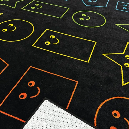 Vista 8 de Zety - Alfombra de nailon para aula, 7.6 x 12 pies, alfombra educativa con cara sonriente para habitación de niños, aula, guardería y aprendizaje