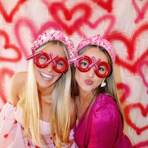 Vista 84 de YAHPERN Diadema para el día de San Valentín para mujer, colorida diadema de algodón con estampado de corazón de conversación XOXO Love, diadema