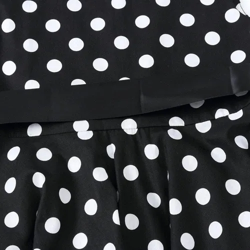 Vista 4 de Vestido de fiesta de té para niñas de los años 50 estilo vintage con diseño de lunares estilo rockabilly vestido de noche de cóctel para niños Audrey