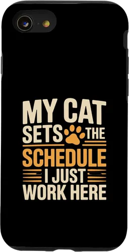 Vista 17 de My Cat Sets The Schedule Cat Humor Case for iPhone 17