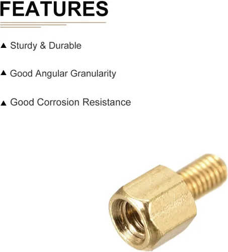 Vista 3 de DTGN M3x4x4mm (DxHLxML) - Separador hexagonal de latón -10Pack- Bueno para máquina electrónica - Tuercas de tornillo espaciadoras macho a hembra