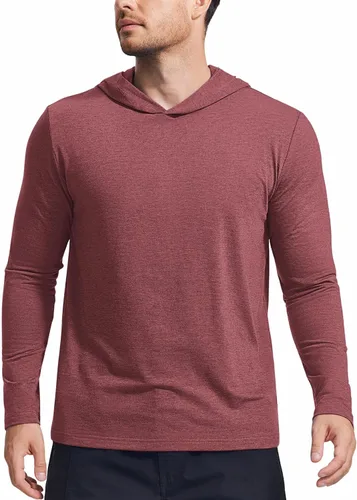 Vista 20 de PINSPARK Sudaderas ligeras con capucha tipo pullover para hombres, manga larga, sudadera con capucha para golf, gimnasio, entrenamiento, sudadera