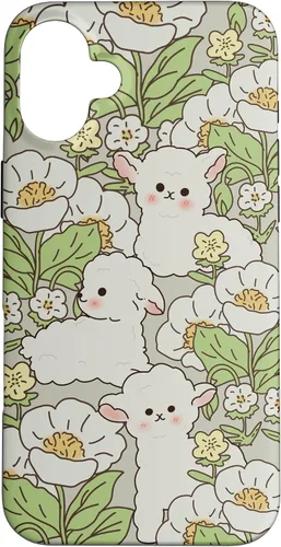 Vista 22 de Funda para iPhone 16 con diseño de oveja, cordero, margarita, granjero