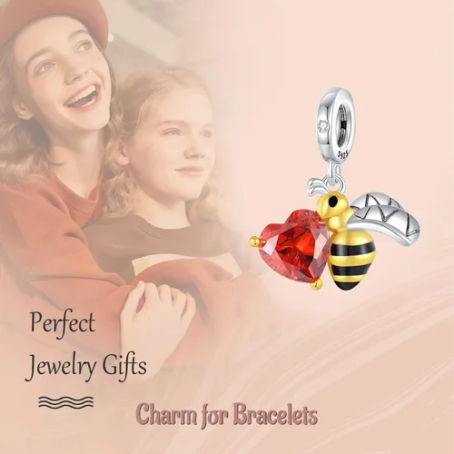 Vista 3 de Annmors Silver Charms for Bracelets S925 Love Heart Mom Birthday Dangle for Women Bracelet & Necklace Pendant