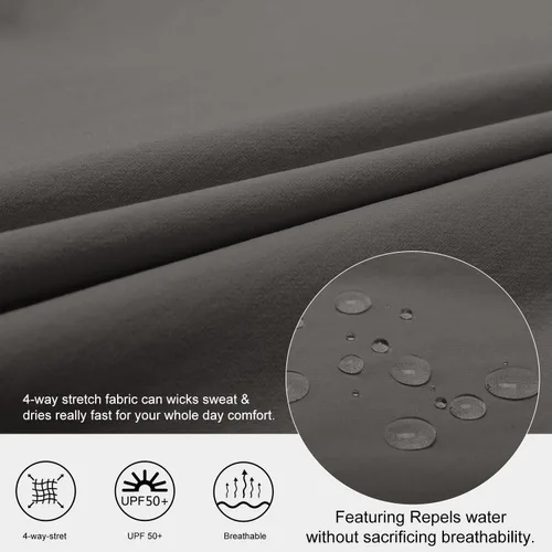 Vista 4 de BALEAF Pantalones de golf para mujer elásticos ligeros de secado rápido resistentes al agua con bolsillo con cremallera