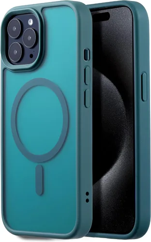 Vista 28 de Tigowos Funda magnética para iPhone 15, resistente a las caídas, sensación de piel mate, a prueba de golpes, ajuste delgado para iPhone 15, negro