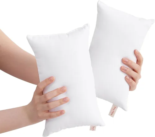 Vista 11 de BEDSUM Paquete de 2 almohadas pequeñas, mini almohada de microfibra de 11 x 7 pulgadas para viajes, mascotas, suaves y lavables a máquina, almohadas