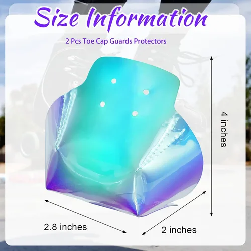 Vista 2 de Geyoga 2 protectores de piel sintética para patines de cuatro ruedas (color arcoíris, patrón sólido)