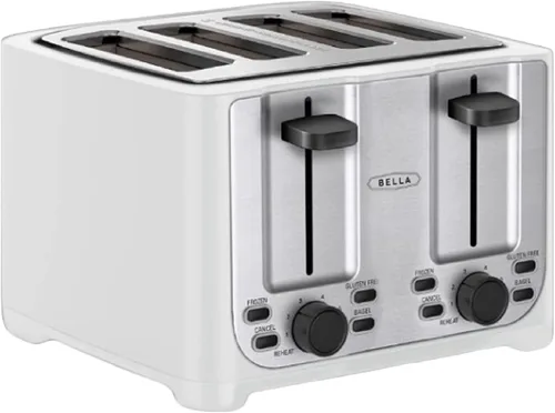 Vista 14 de BELLA - Tostadora de 2 rebanadas con apagado automático, ranuras extra anchas y bandeja de migas extraíble y función de cancelar, descongelar y Negro